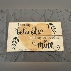 Decorative Wooden Sign with Heart and scripture